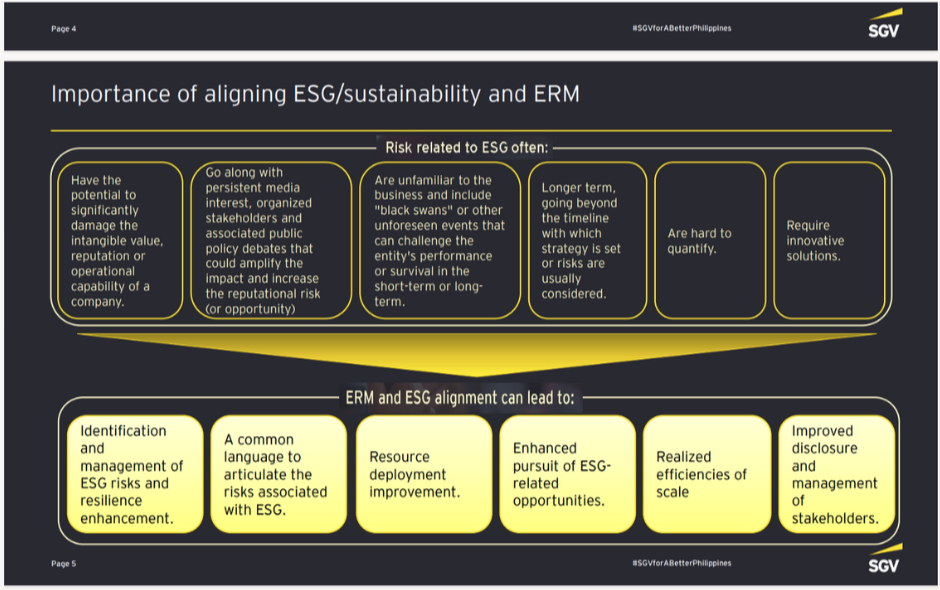  ESG and ERM. 