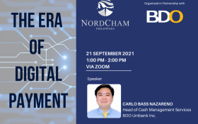 NordCham Philippines invited Mr. Carlo Nazareno, Head for Cash Management and Services of Banco De Oro, to share his insights about the mechanism of Digital Payment from the bank perspective.